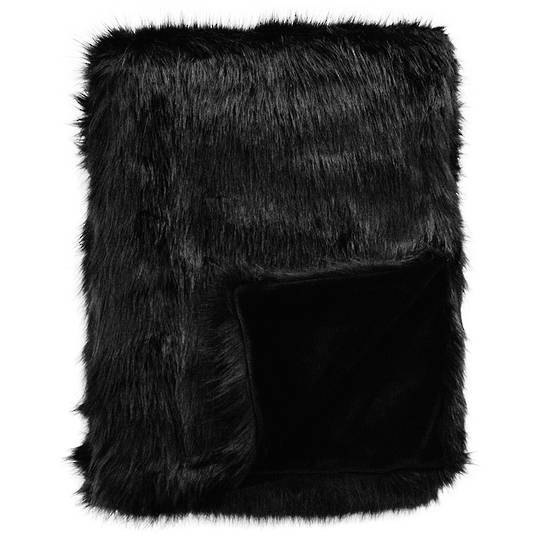 Heirloom Exotic Faux Fur Cushion / Throw - Black Fox
